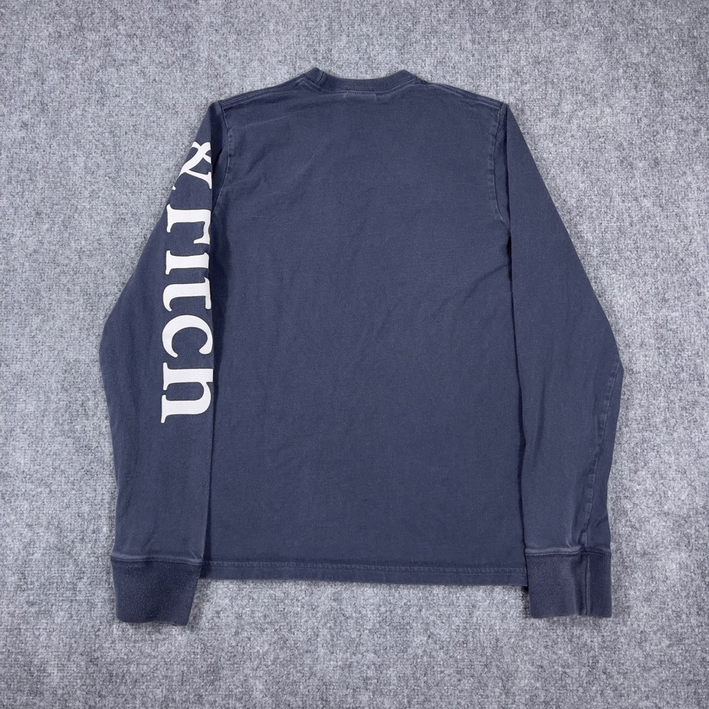 Y2K Abercrombie & Fitch Long Sleeve Shirt Mens Small Blue Muscle Fit Moose Logo - Picture 2 of 6